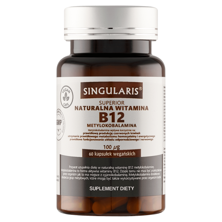NATURALNA WITAMINA B12 100 mcg METYLOKOBALAMINA x 60 KAPS. NATURALNA WITAMINA B12 100 mcg METYLOKOBALAMINA x 60 KAPS.