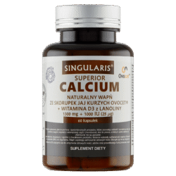CALCIUM NATURALNY WAPŃ ZE SKORUPEK JAJ KURZYCH 1300mg +WITAMINA D31000 iu x 60 kaps CALCIUM NATURALNY WAPŃ ZE SKORUPEK JAJ KURZYCH 1300mg +WITAMINA D31000 iu x 60 kaps